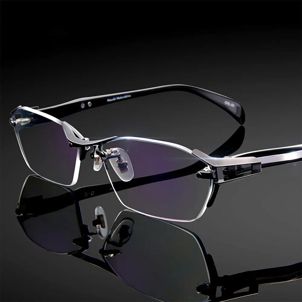 Glasses Frame Rimless Pure Titanium Glasses Frame Women LHC