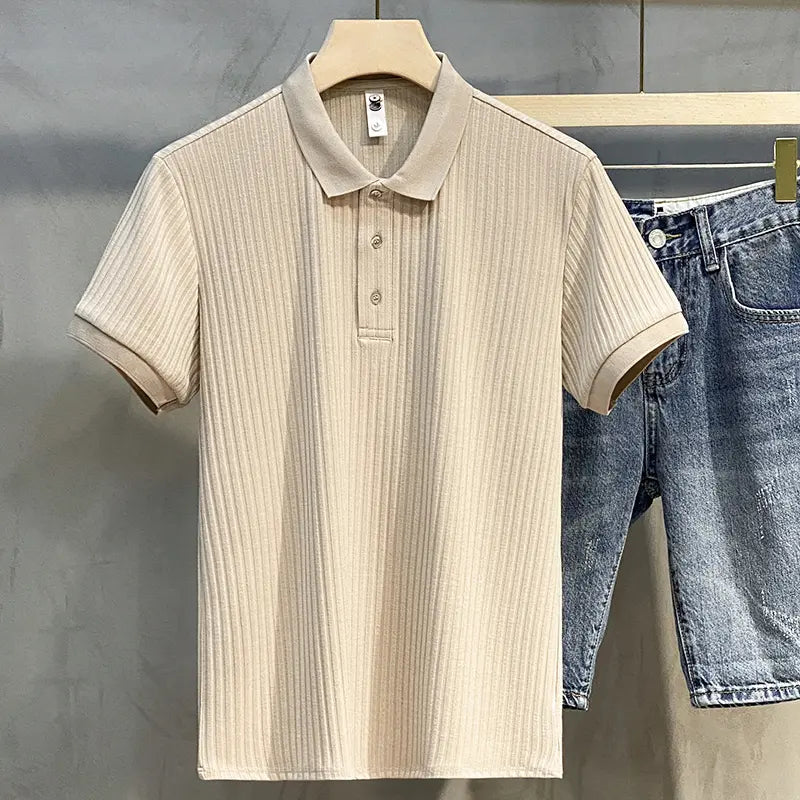 Men's High-End Polo Shirt - Summer Short Sleeve Stylish Lapel Tee LHC
