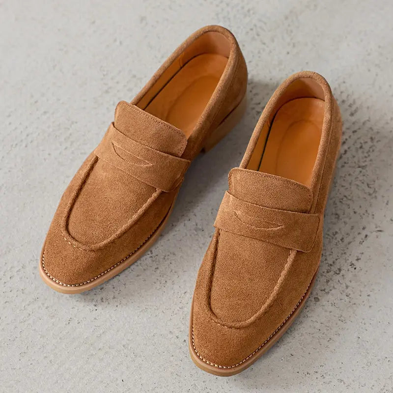 Formal Business-Casual Leather Mens Slip-On Loafers LHC