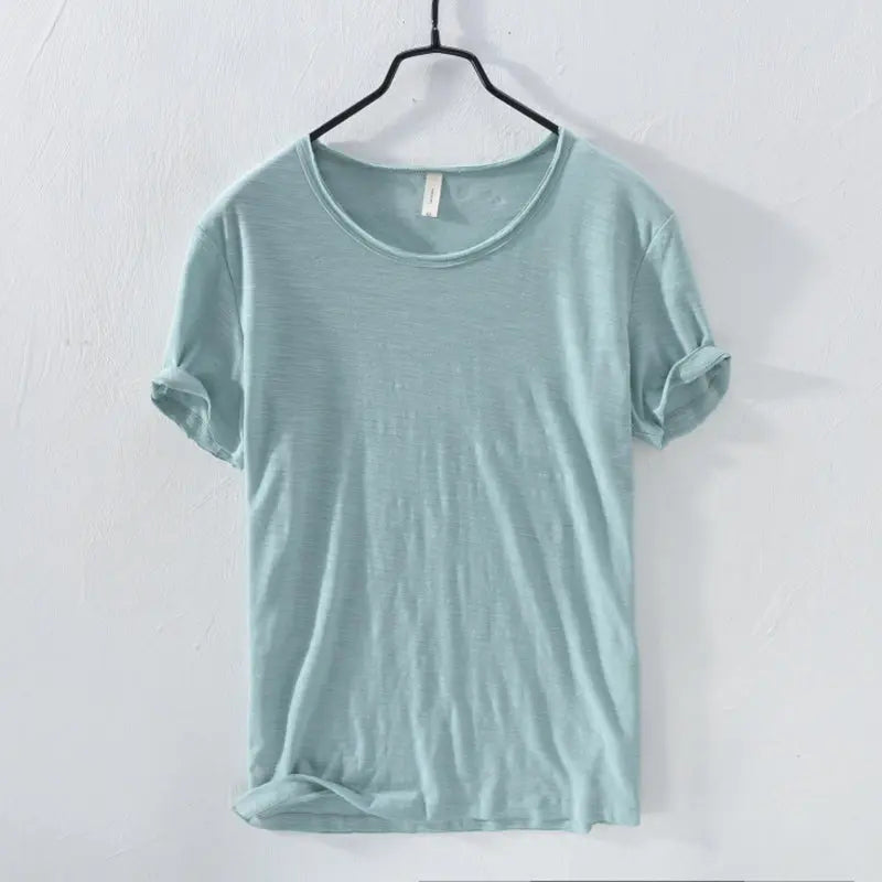 Men's Summer Solid Color Thin Short Sleeve T-Shirt LHC