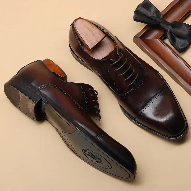 Business Casual Tie-headed Leather Men's Shoes LHC