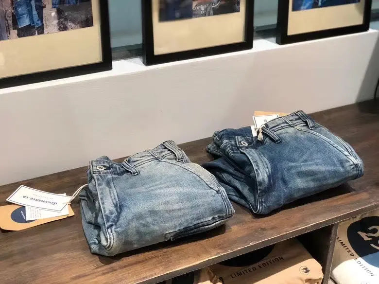 Multi-Pocket Workwear Loose Fashion Versatile Casual Denim Trousers LHC
