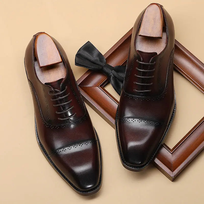 Business Casual Tie-headed Leather Men's Shoes LHC