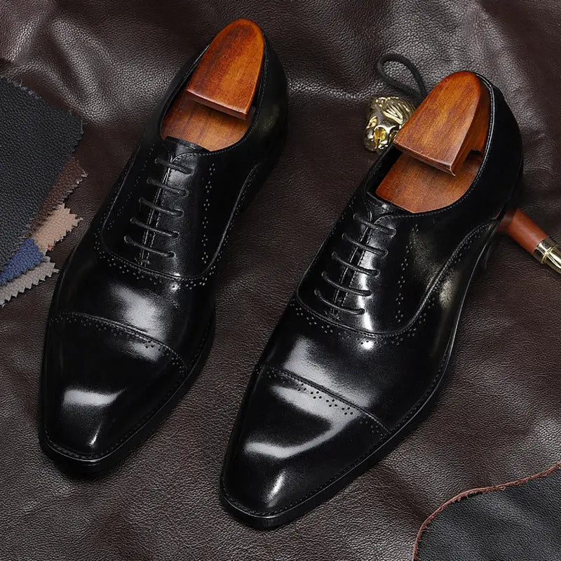 Business Casual Tie-headed Leather Men's Shoes LHC
