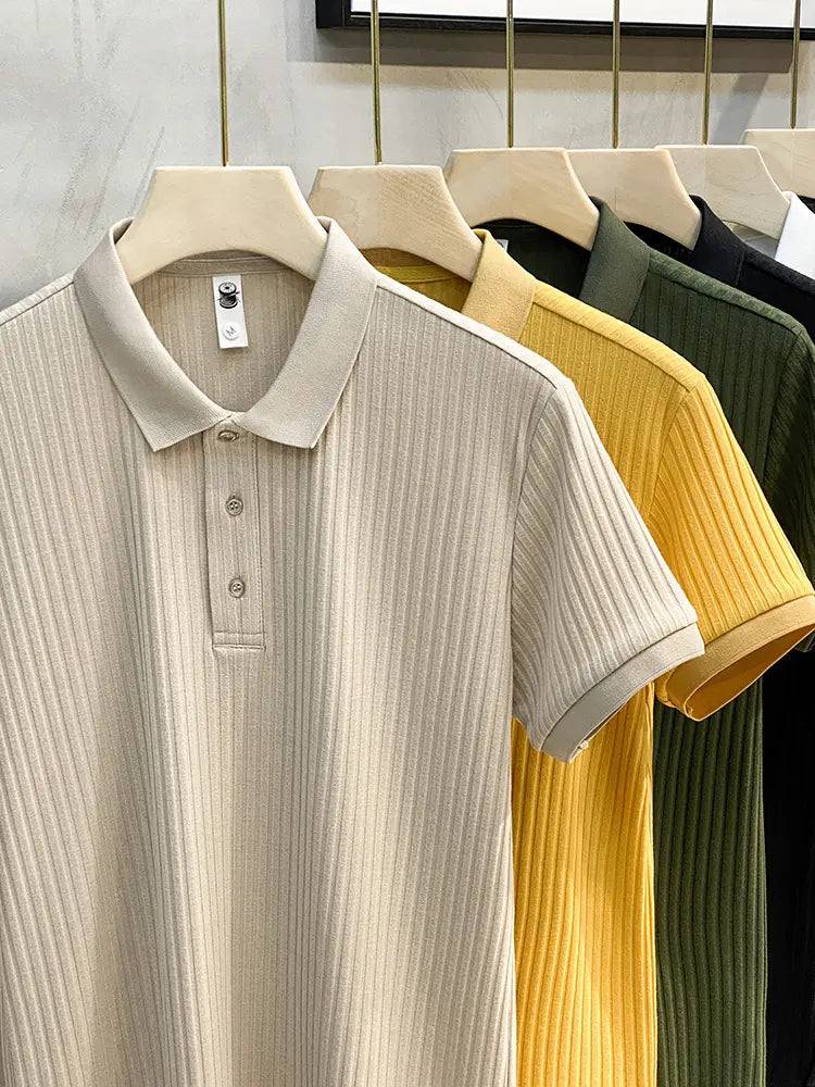 Men's High-End Polo Shirt - Summer Short Sleeve Stylish Lapel Tee LHC