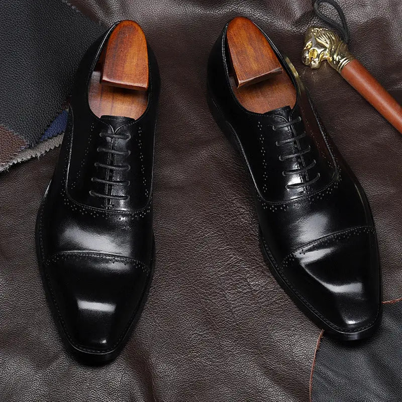 Business Casual Tie-headed Leather Men's Shoes LHC