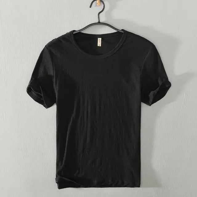 Men's Summer Solid Color Thin Short Sleeve T-Shirt LHC