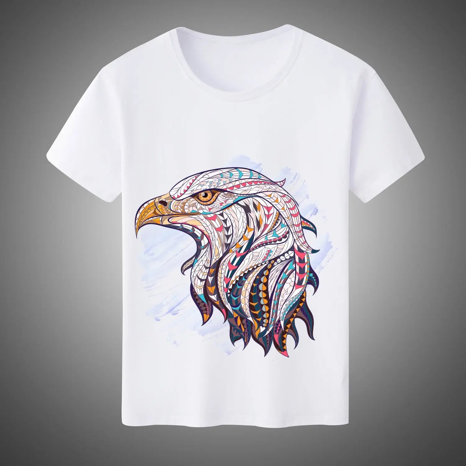 2019 Men's White Short Sleeve Digital Print T-Shirt LHC