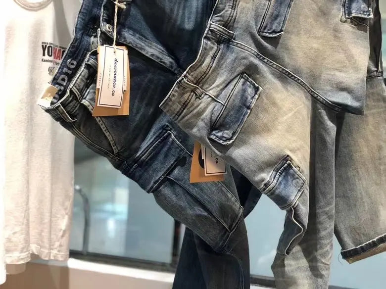 Multi-Pocket Workwear Loose Fashion Versatile Casual Denim Trousers LHC