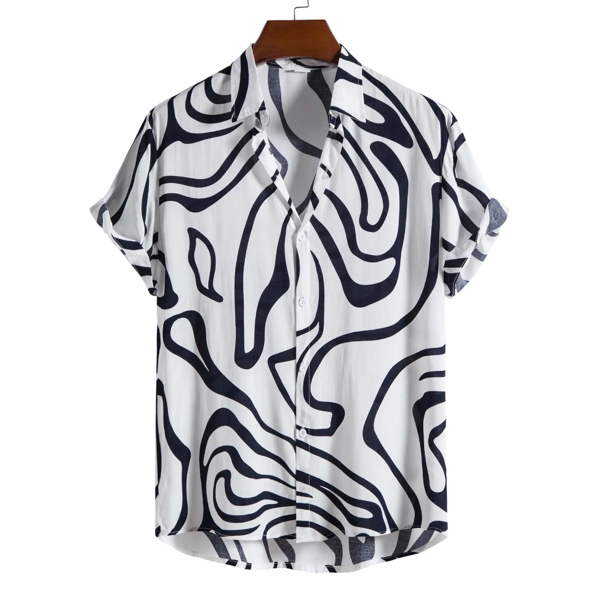Men's Casual 3D Digital Print Short Sleeve Shirt LHC