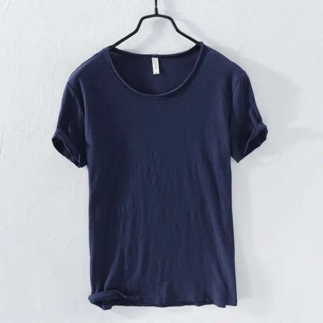 Men's Summer Solid Color Thin Short Sleeve T-Shirt LHC