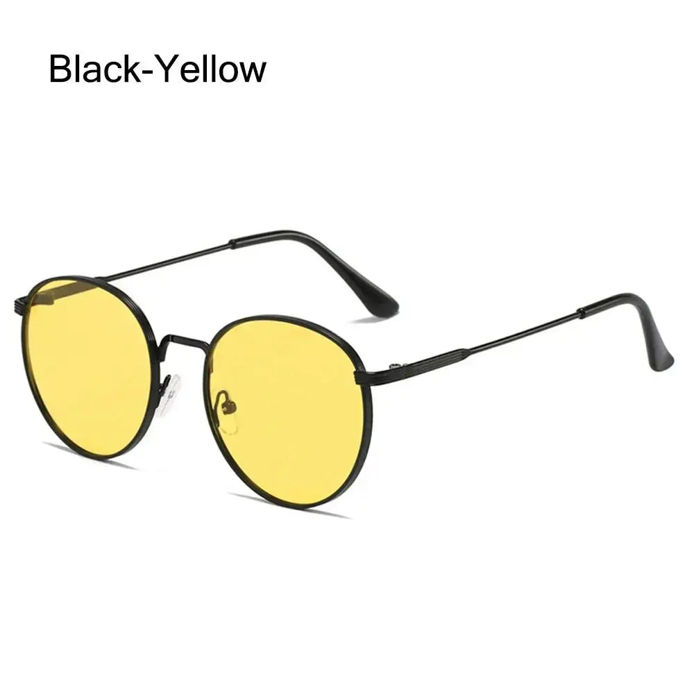 Fashion Vintage Round Sunglasses for Men Metal Frame Sun Glasses Retro Circle Hippie Eyewear Summer UV Protection Shades LHC