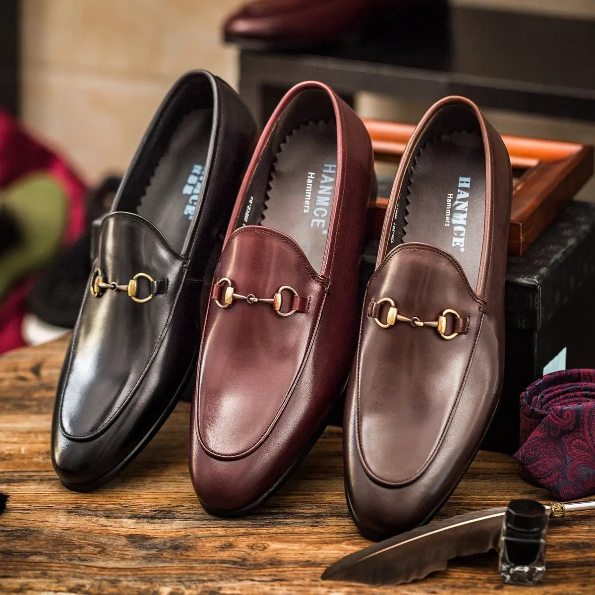 Horsebit Leather Shoes Round Toe Casual Shoes Men LHC