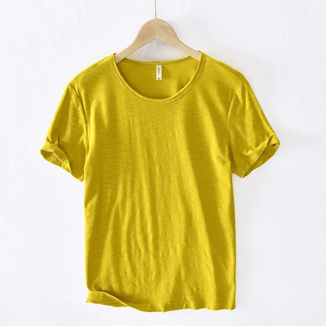 Men's Summer Solid Color Thin Short Sleeve T-Shirt LHC