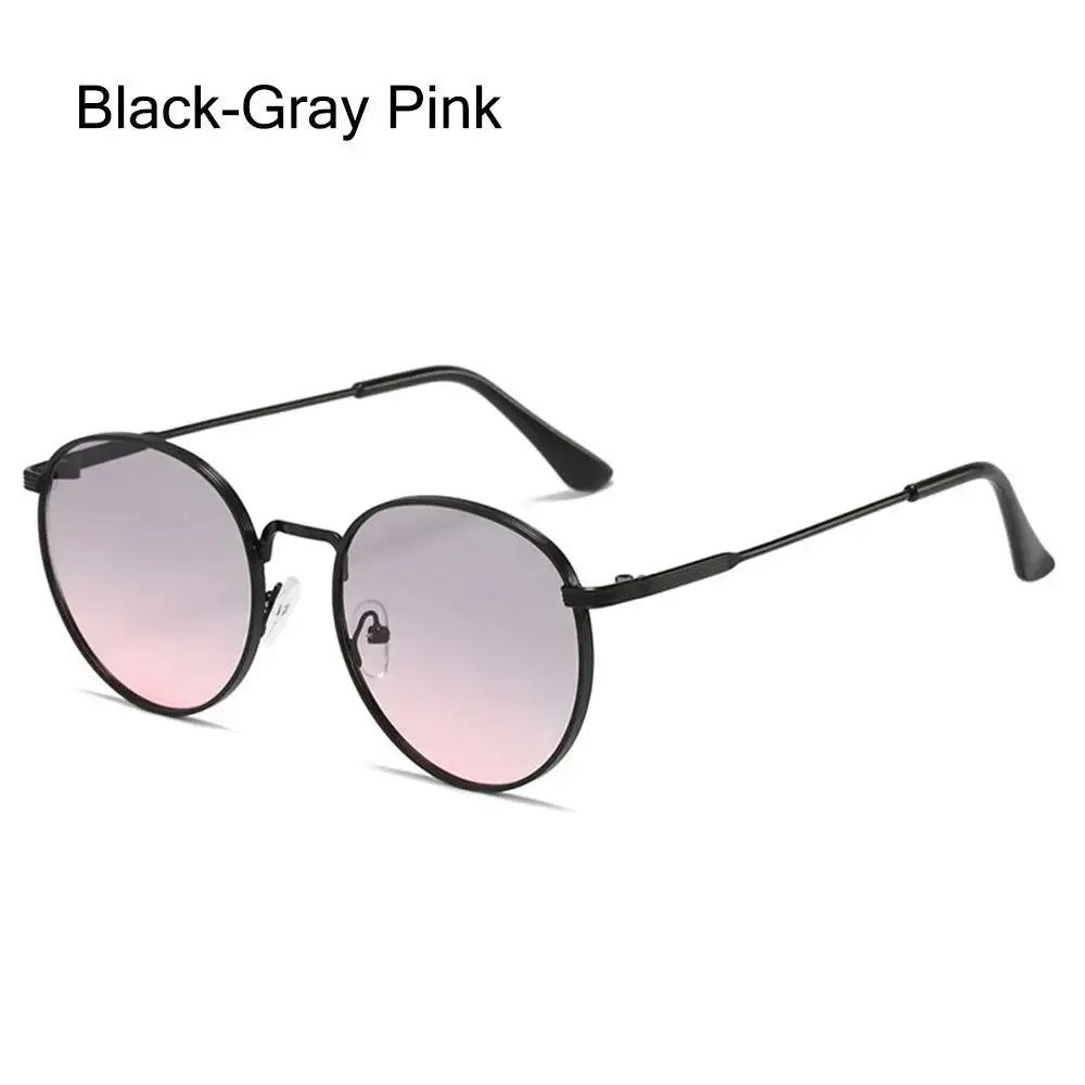 Fashion Vintage Round Sunglasses for Men Metal Frame Sun Glasses Retro Circle Hippie Eyewear Summer UV Protection Shades LHC