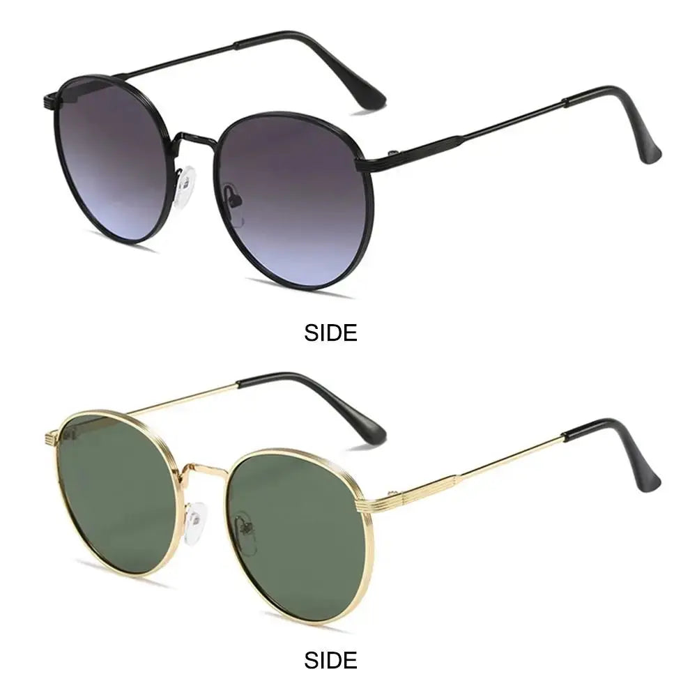 Fashion Vintage Round Sunglasses for Men Metal Frame Sun Glasses Retro Circle Hippie Eyewear Summer UV Protection Shades LHC