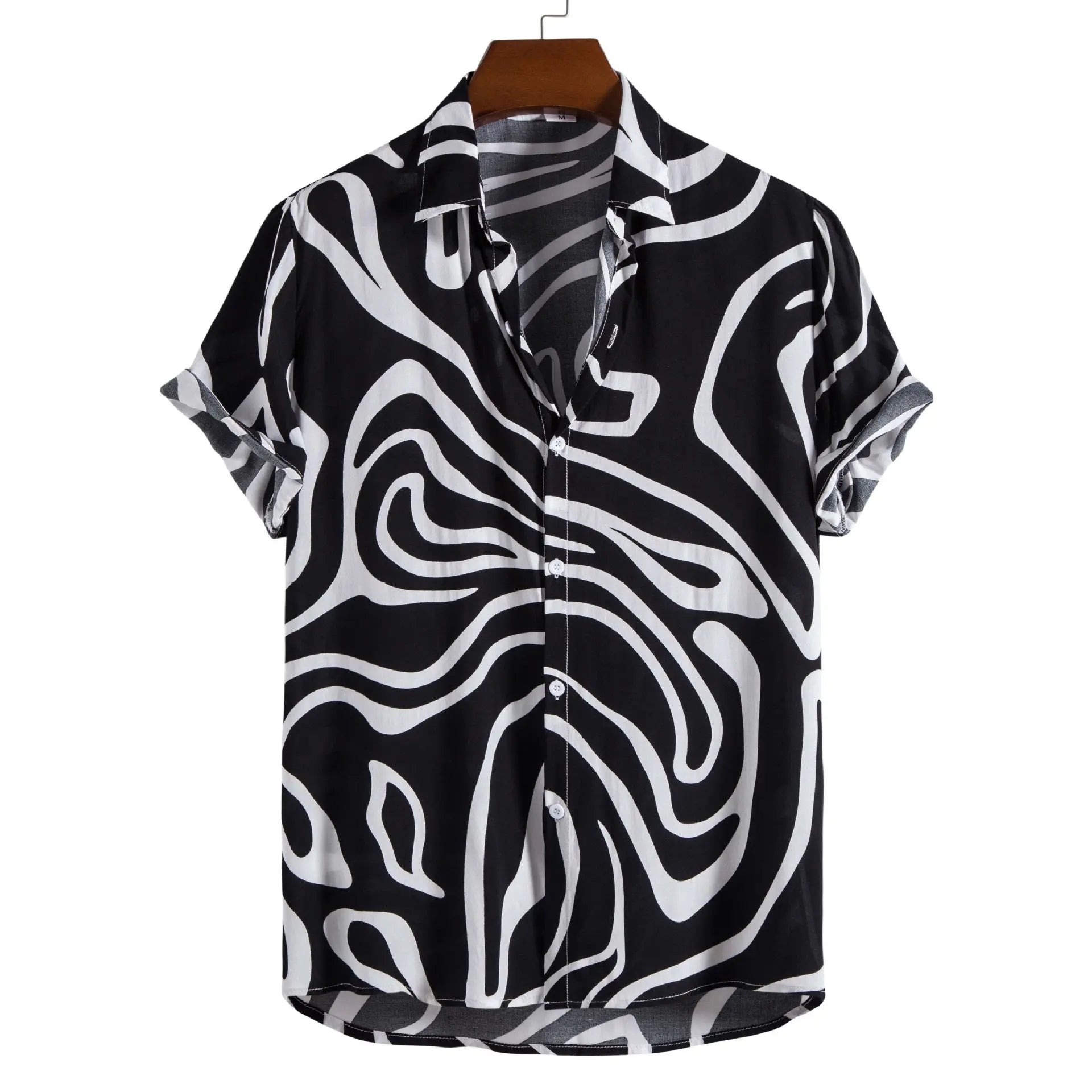 Men's Casual 3D Digital Print Short Sleeve Shirt LHC