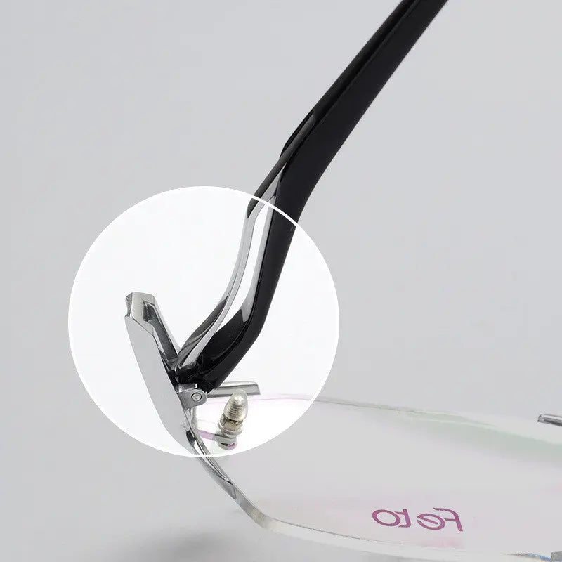 Glasses Frame Rimless Pure Titanium Glasses Frame Women LHC