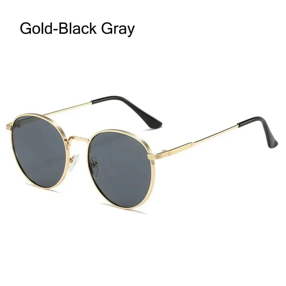 Fashion Vintage Round Sunglasses for Men Metal Frame Sun Glasses Retro Circle Hippie Eyewear Summer UV Protection Shades LHC