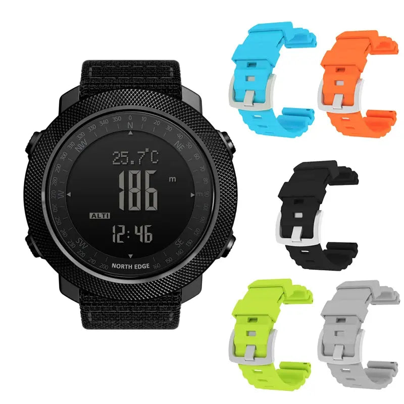 NORTH EDGE Men's sport Digital watch Hours Running Swimming Military Army watches Altimeter Barometer Compass waterproof 50m LHC