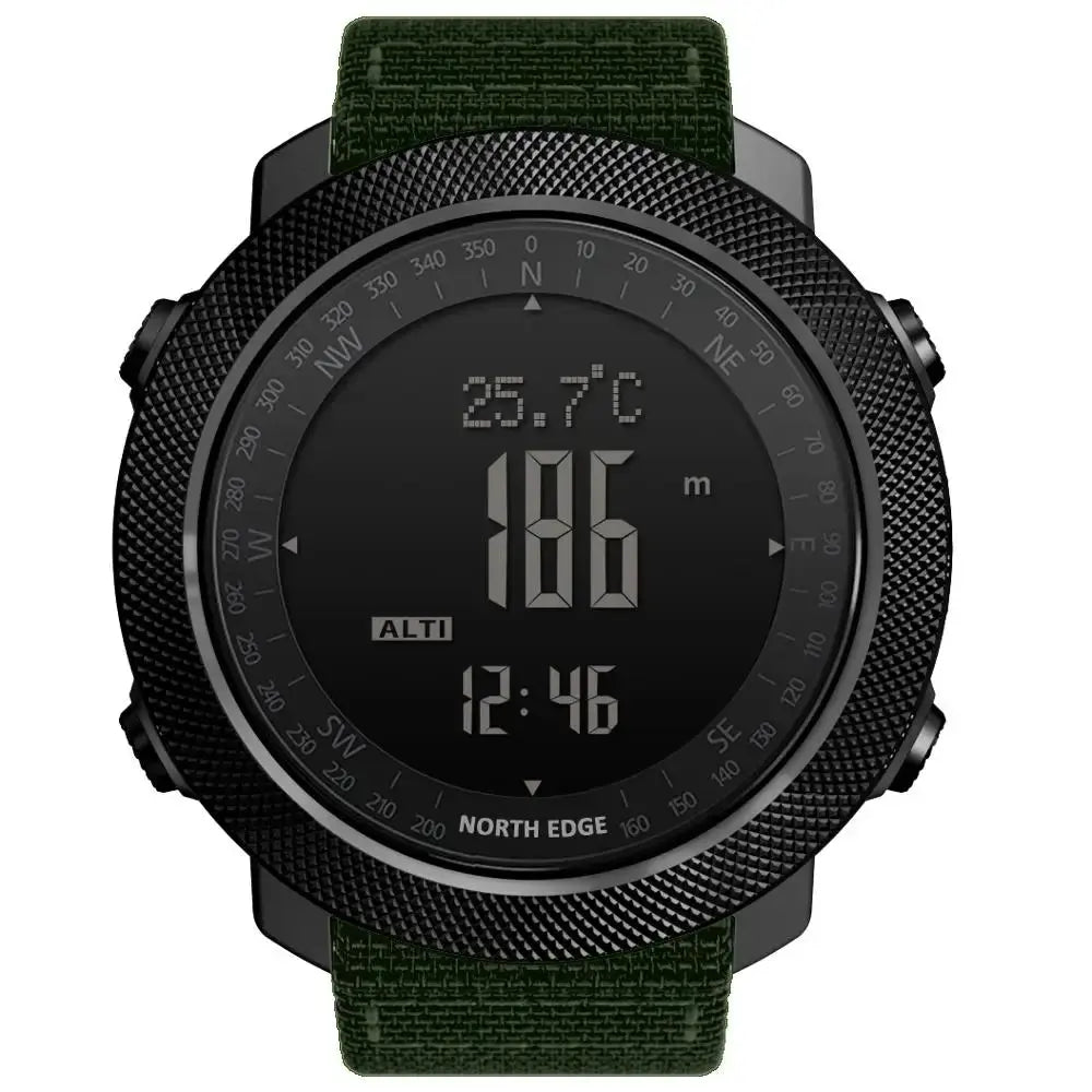 NORTH EDGE Men's sport Digital watch Hours Running Swimming Military Army watches Altimeter Barometer Compass waterproof 50m LHC