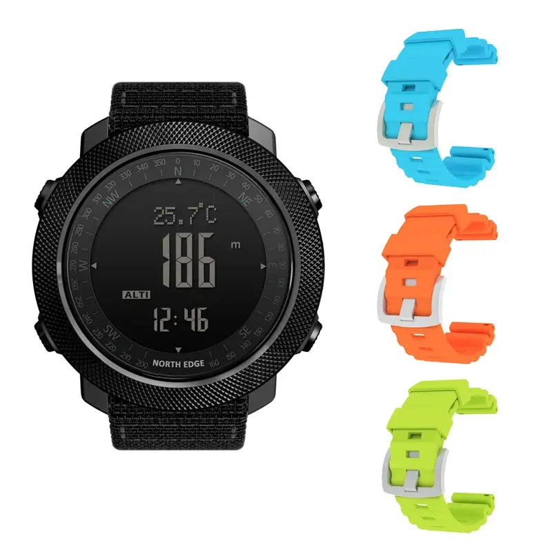 NORTH EDGE Men's sport Digital watch Hours Running Swimming Military Army watches Altimeter Barometer Compass waterproof 50m LHC