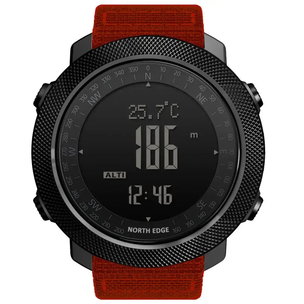 NORTH EDGE Men's sport Digital watch Hours Running Swimming Military Army watches Altimeter Barometer Compass waterproof 50m LHC