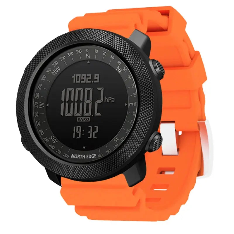 NORTH EDGE Men's sport Digital watch Hours Running Swimming Military Army watches Altimeter Barometer Compass waterproof 50m LHC