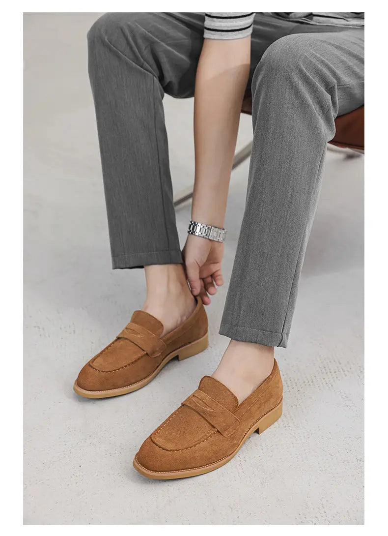 Formal Business-Casual Leather Mens Slip-On Loafers LHC