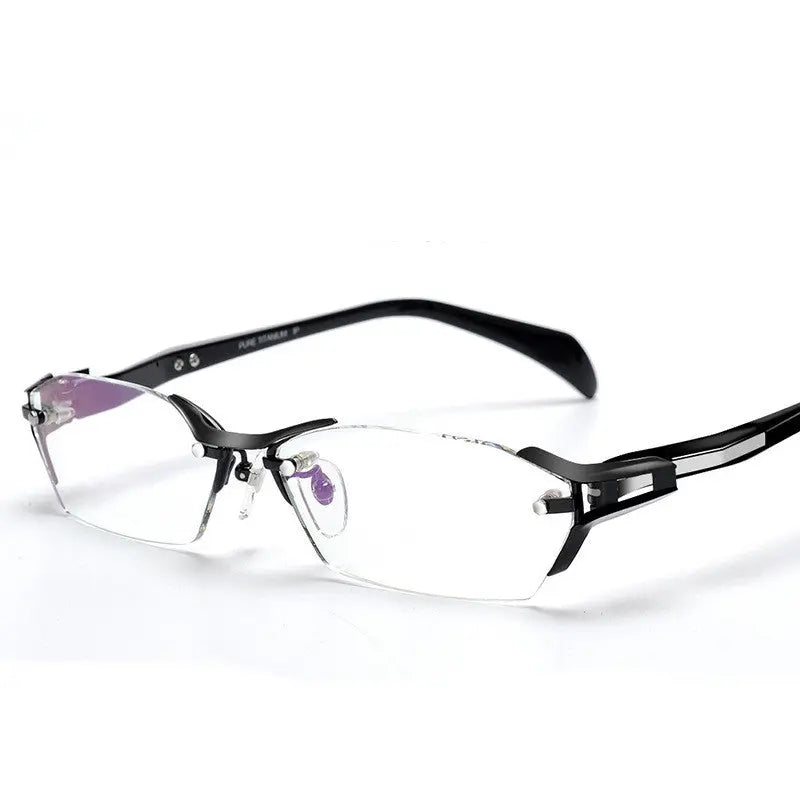 Glasses Frame Rimless Pure Titanium Glasses Frame Women LHC