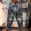 Multi-Pocket Workwear Loose Fashion Versatile Casual Denim Trousers LHC