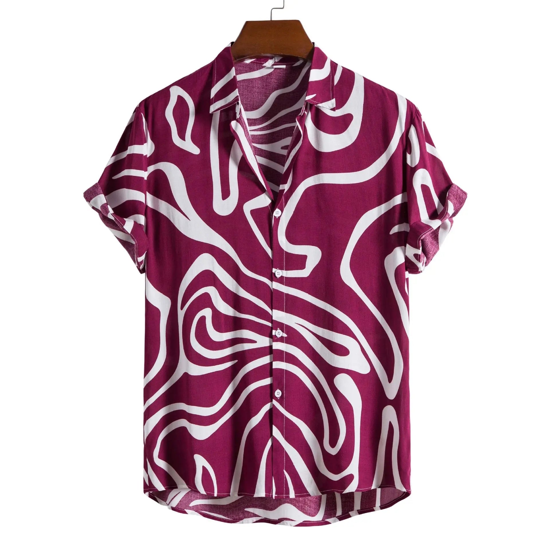 Men's Casual 3D Digital Print Short Sleeve Shirt LHC