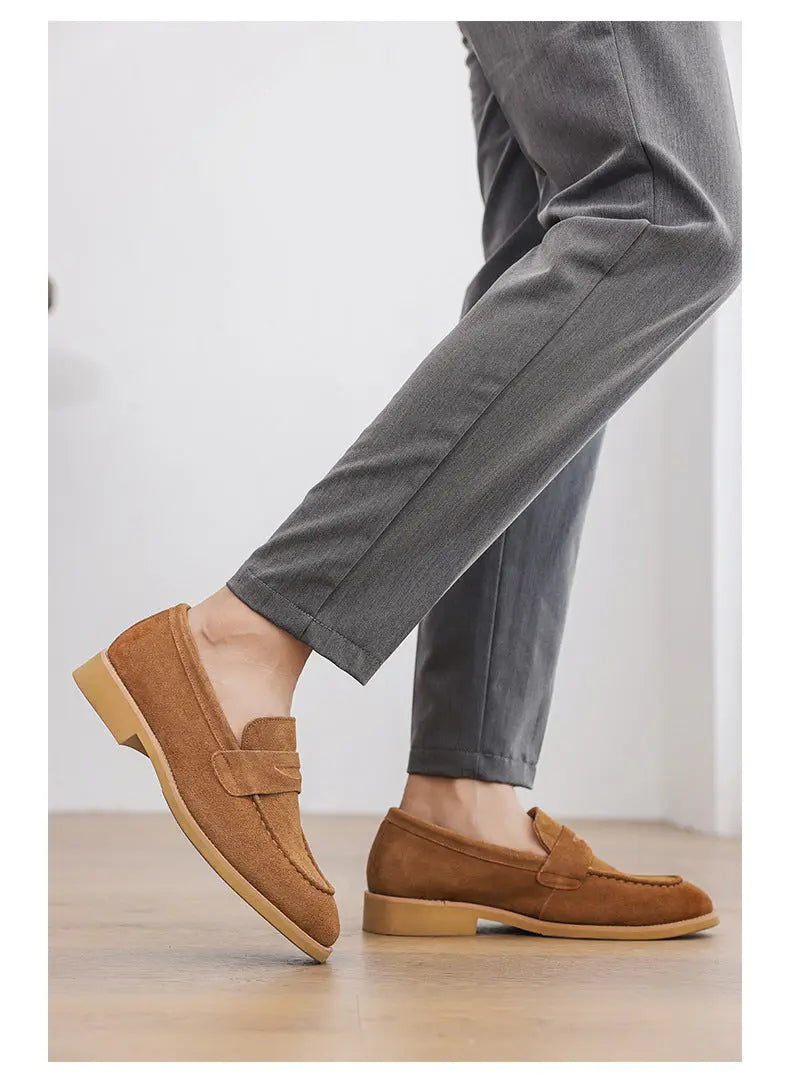 Formal Business-Casual Leather Mens Slip-On Loafers LHC
