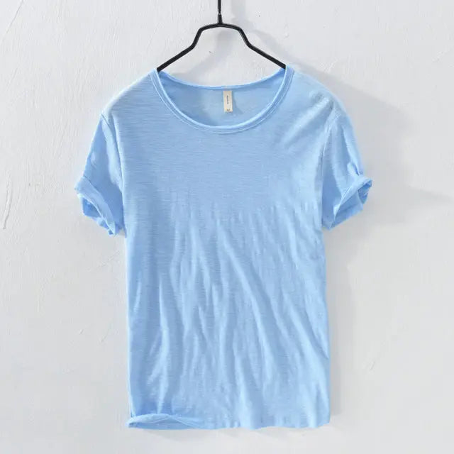Men's Summer Solid Color Thin Short Sleeve T-Shirt LHC