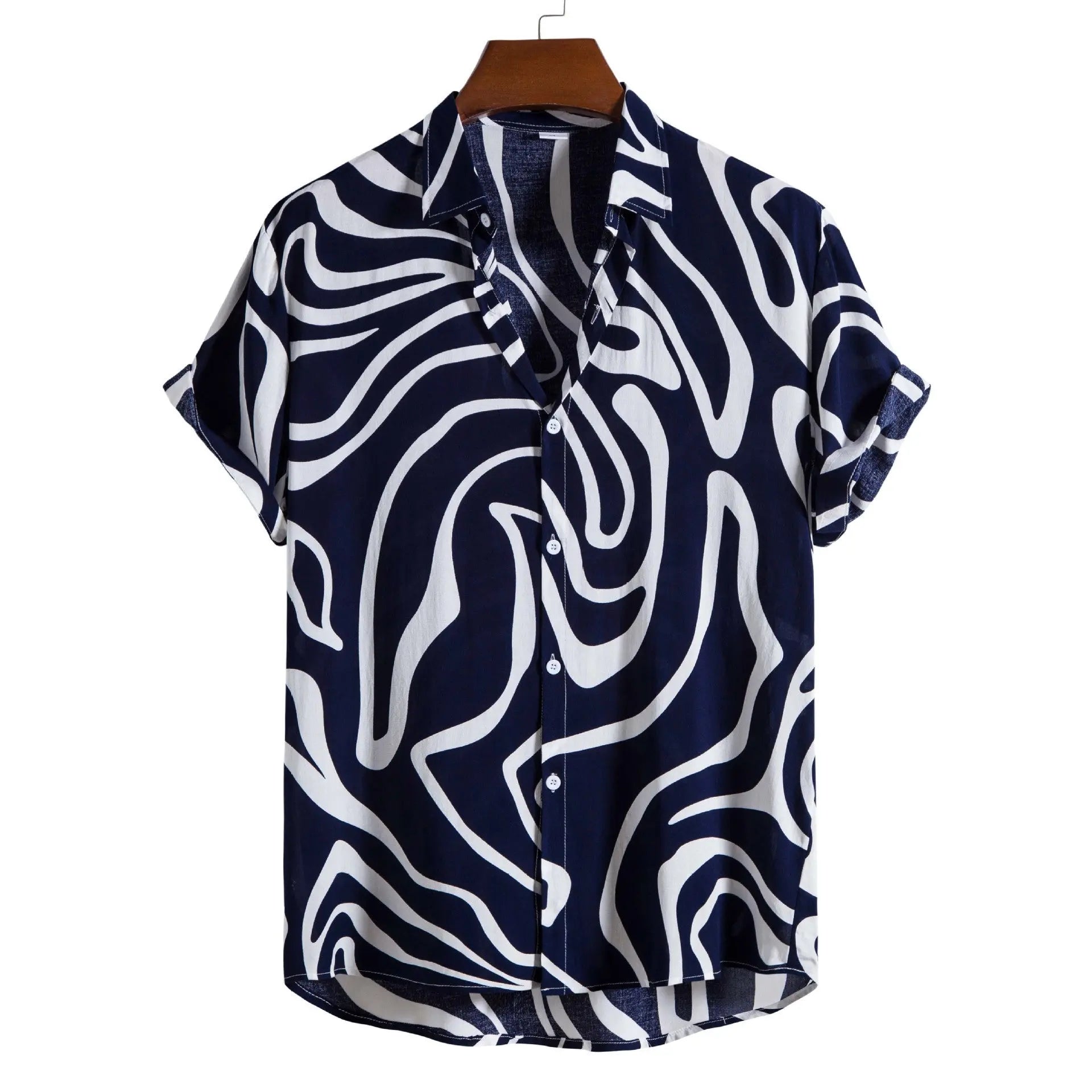 Men's Casual 3D Digital Print Short Sleeve Shirt LHC