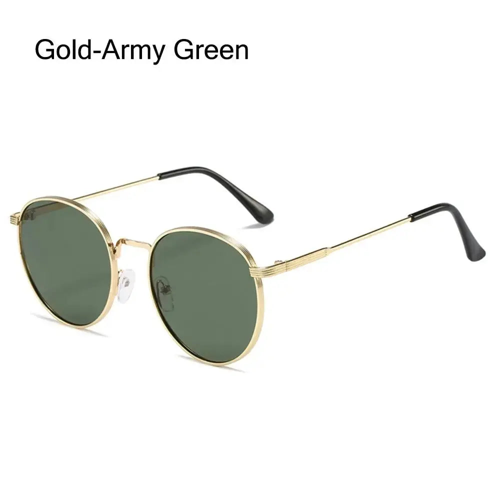 Fashion Vintage Round Sunglasses for Men Metal Frame Sun Glasses Retro Circle Hippie Eyewear Summer UV Protection Shades LHC