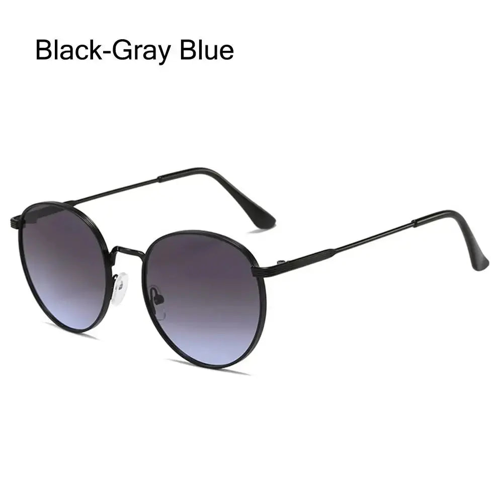 Fashion Vintage Round Sunglasses for Men Metal Frame Sun Glasses Retro Circle Hippie Eyewear Summer UV Protection Shades LHC