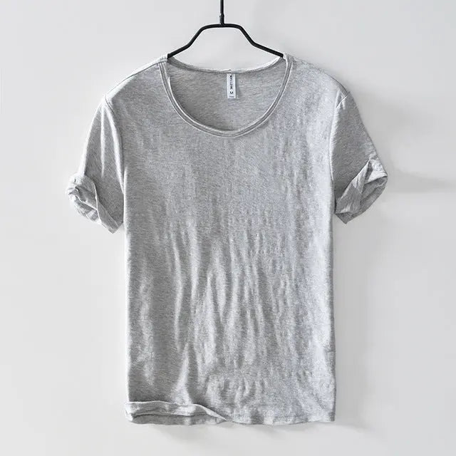 Men's Summer Solid Color Thin Short Sleeve T-Shirt LHC