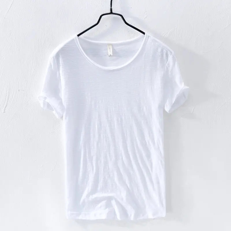 Men's Summer Solid Color Thin Short Sleeve T-Shirt LHC